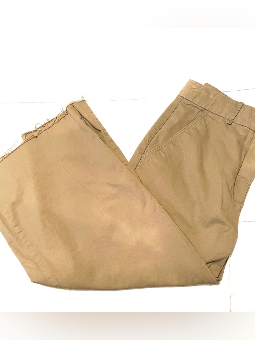 Zara Women’s Tan Wide Leg Chino Khaki Pants-Size XL